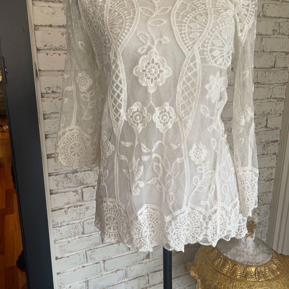 Xhilaration White Embellished Blouse